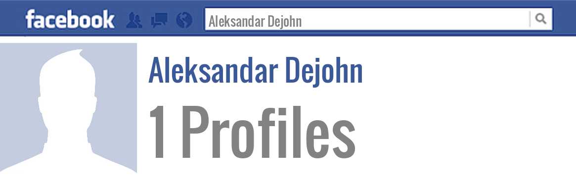 Aleksandar Dejohn facebook profiles