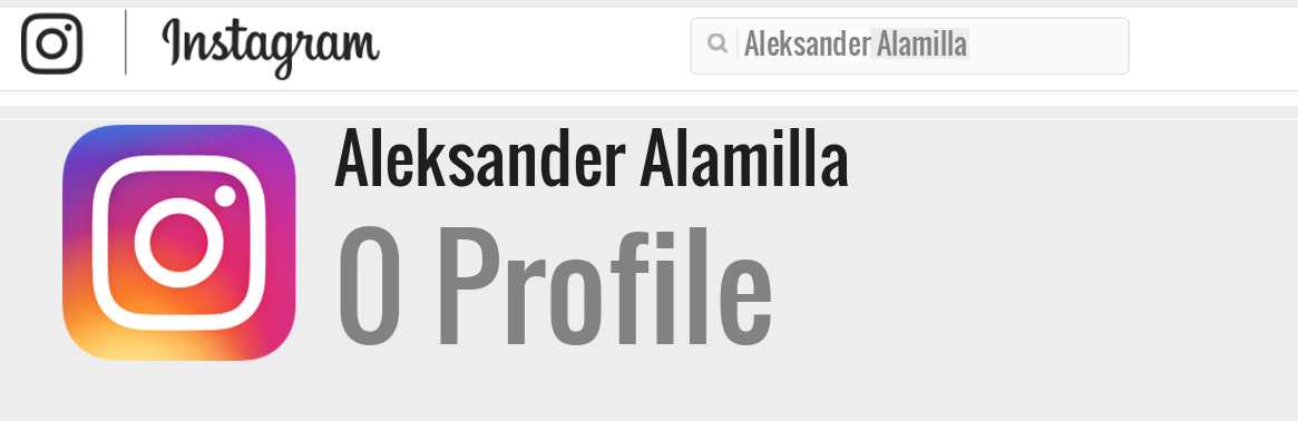 Aleksander Alamilla instagram account