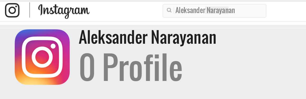 Aleksander Narayanan instagram account