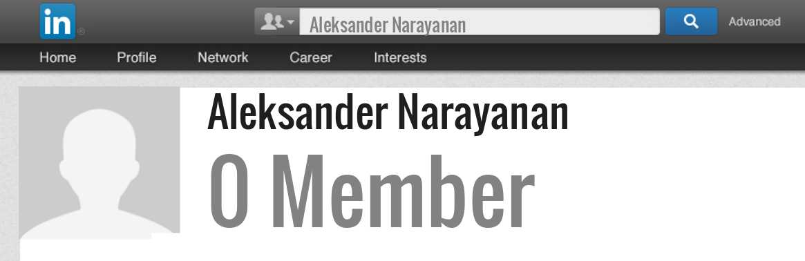 Aleksander Narayanan linkedin profile