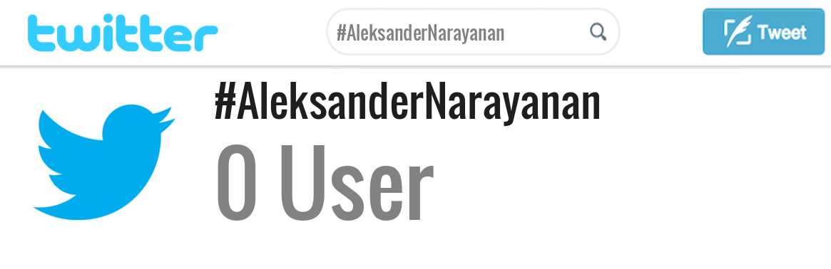Aleksander Narayanan twitter account