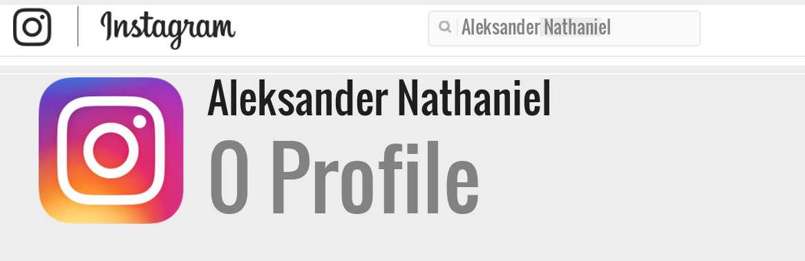 Aleksander Nathaniel instagram account