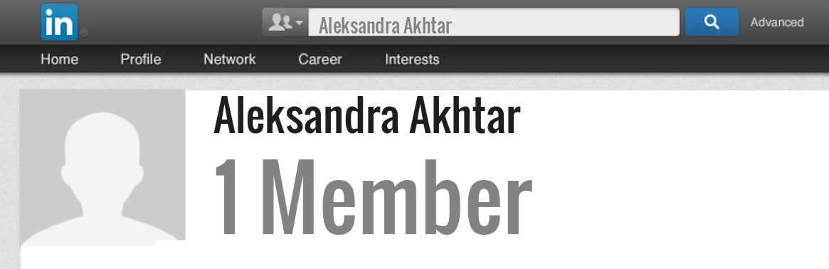 Aleksandra Akhtar linkedin profile