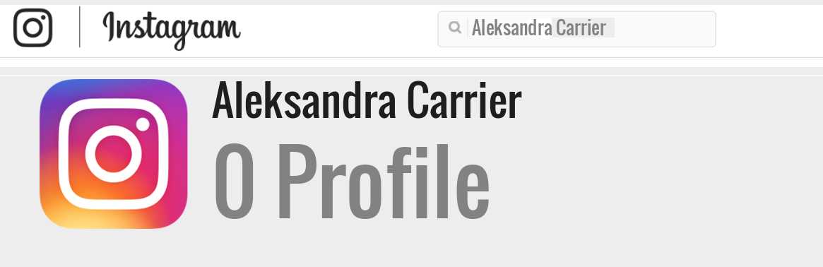 Aleksandra Carrier instagram account