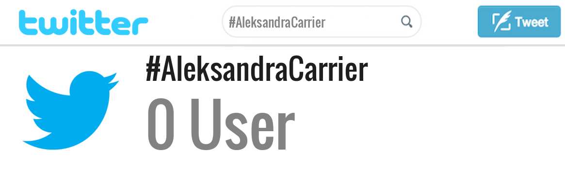 Aleksandra Carrier twitter account