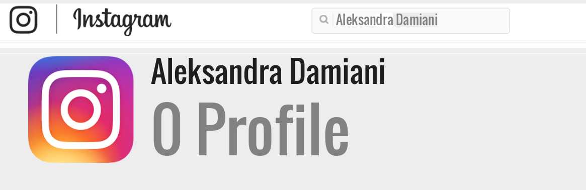 Aleksandra Damiani instagram account