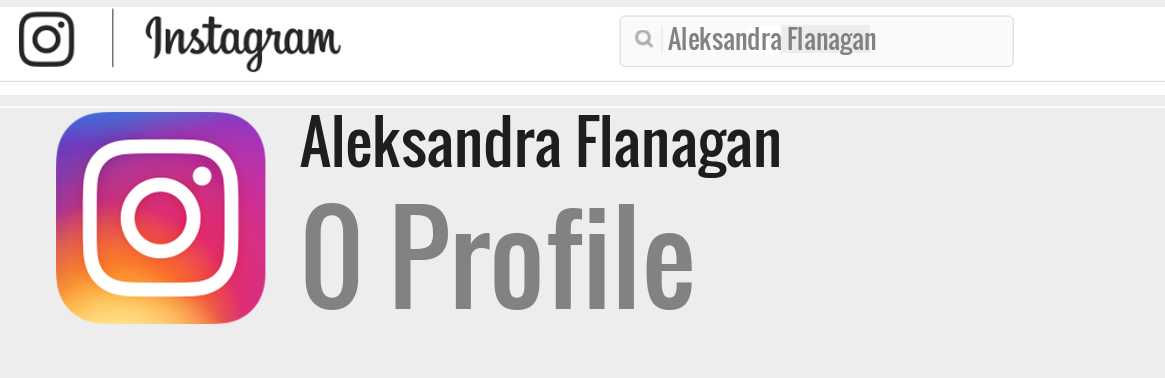 Aleksandra Flanagan instagram account
