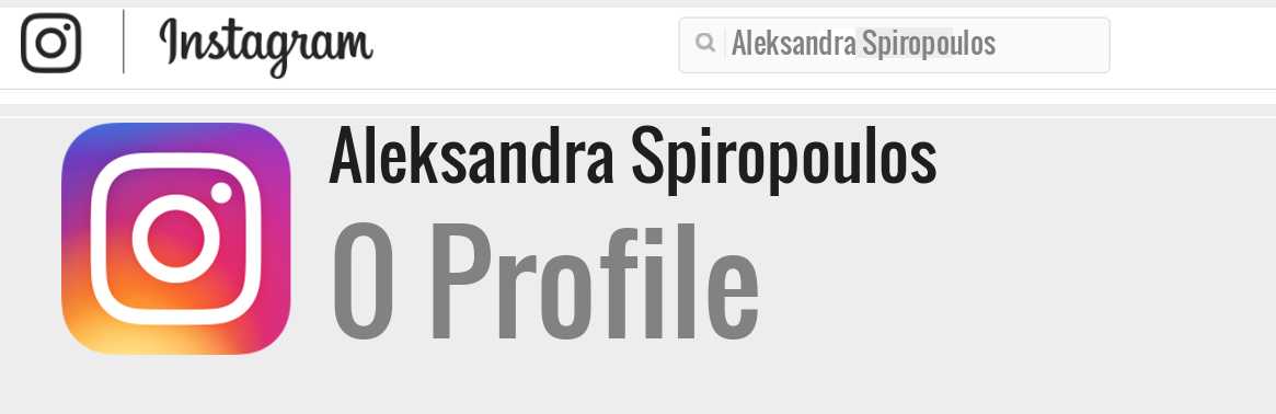 Aleksandra Spiropoulos instagram account