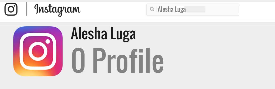 Alesha Luga instagram account