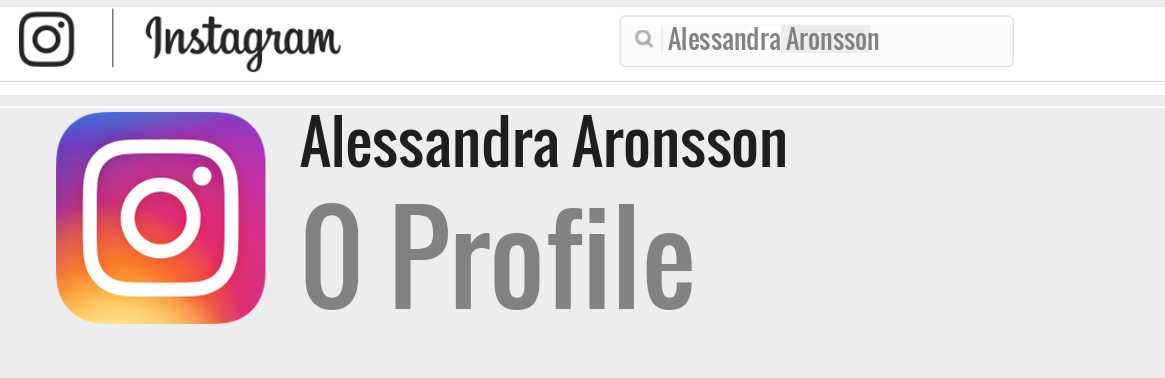 Alessandra Aronsson instagram account
