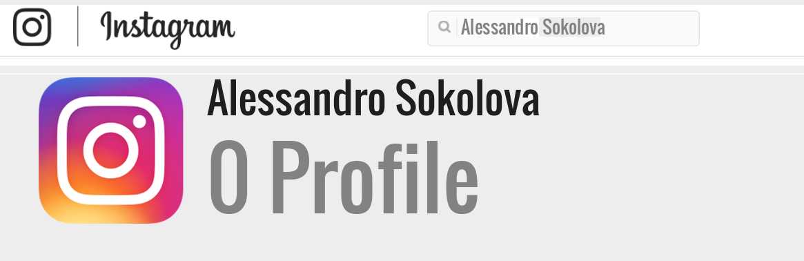 Alessandro Sokolova instagram account