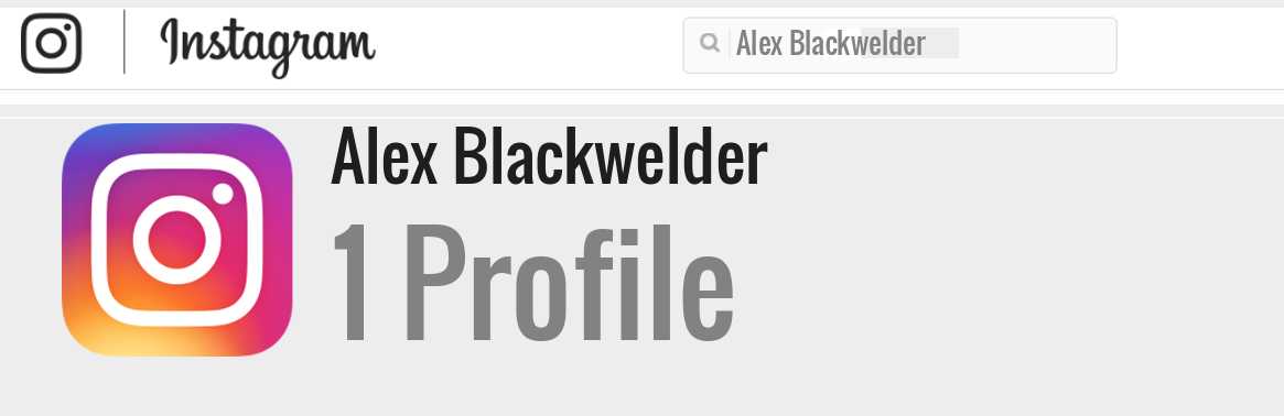 Alex Blackwelder instagram account