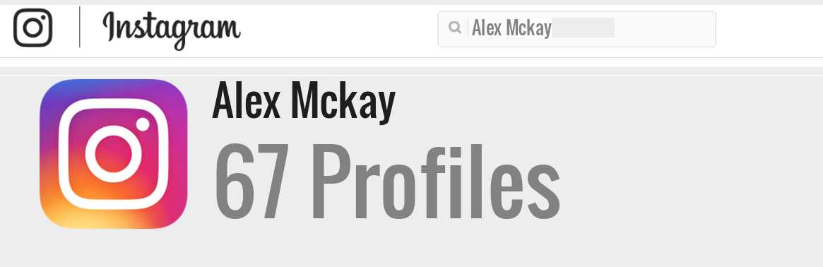 Alex Mckay instagram account