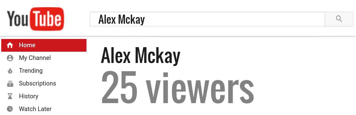 Alex Mckay youtube subscribers