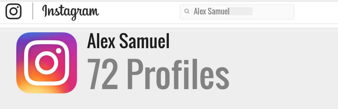 Alex Samuel instagram account