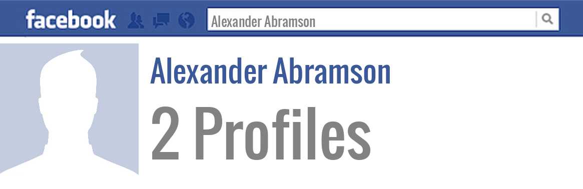 Alexander Abramson facebook profiles