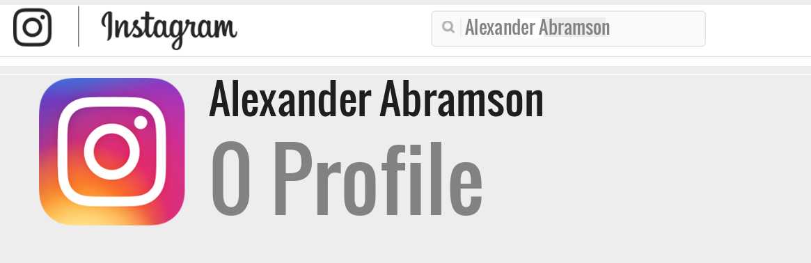 Alexander Abramson instagram account