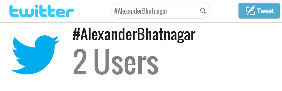 Alexander Bhatnagar twitter account