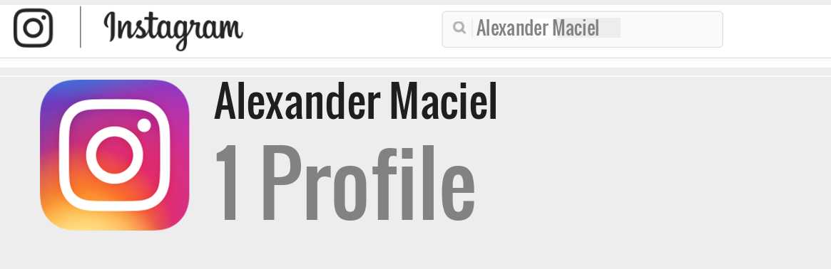 Alexander Maciel instagram account