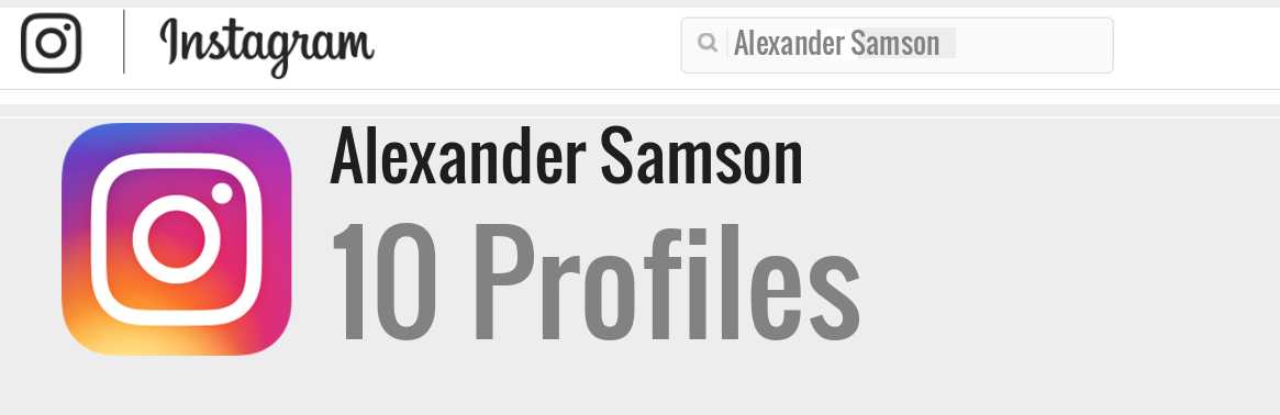 Alexander Samson instagram account