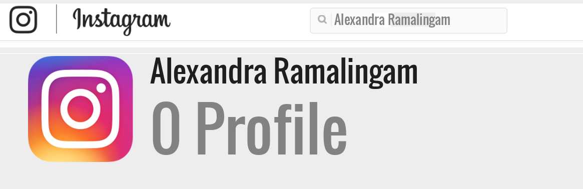 Alexandra Ramalingam instagram account