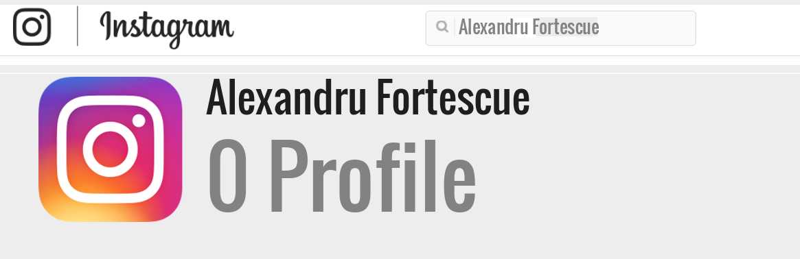 Alexandru Fortescue instagram account