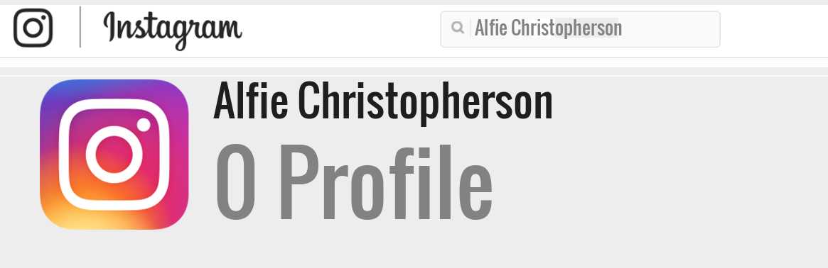 Alfie Christopherson instagram account