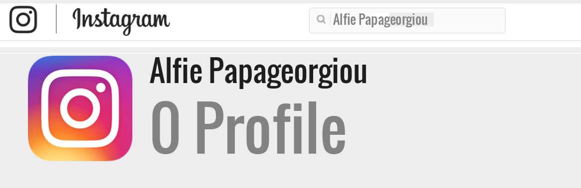 Alfie Papageorgiou instagram account