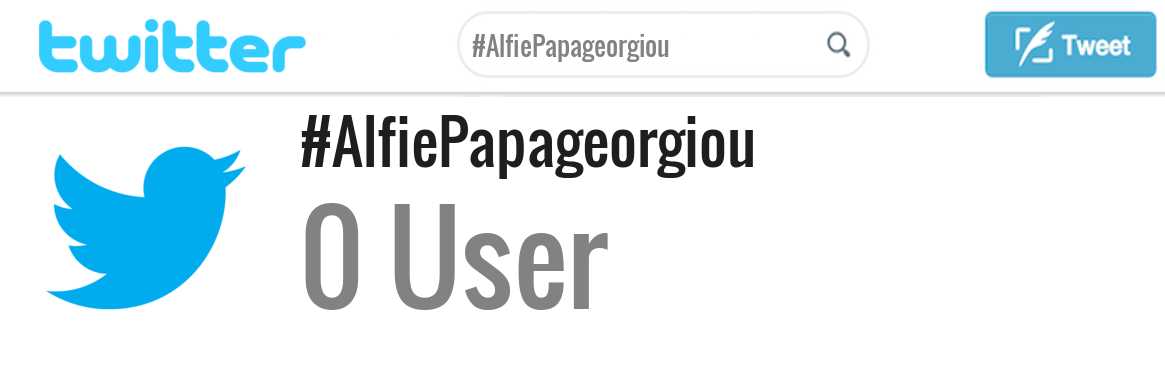 Alfie Papageorgiou twitter account
