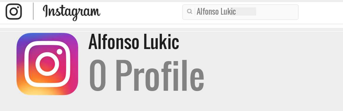 Alfonso Lukic instagram account