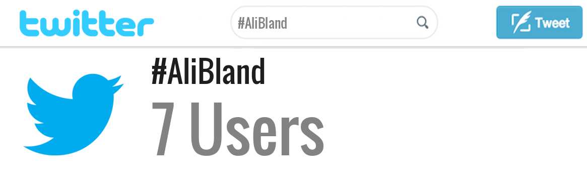 Ali Bland twitter account