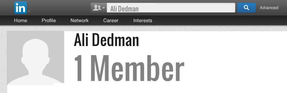 Ali Dedman linkedin profile