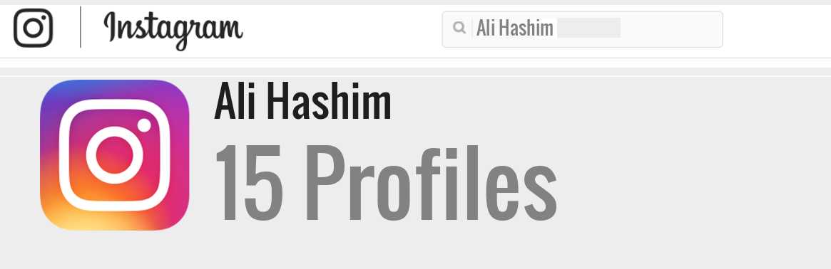 Ali Hashim instagram account