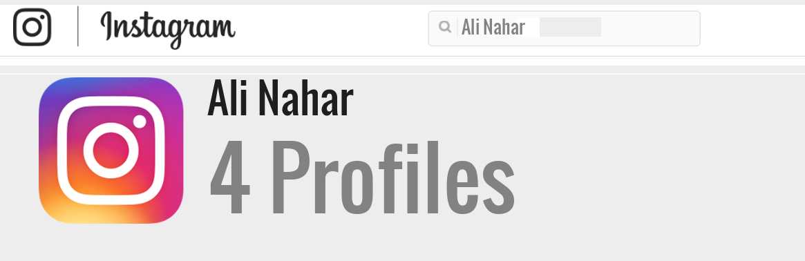Ali Nahar instagram account