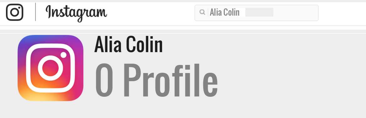 Alia Colin instagram account