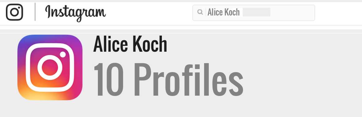 Alice Koch instagram account