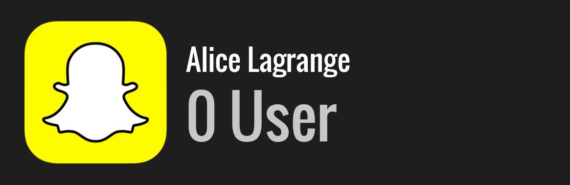 Alice Lagrange snapchat