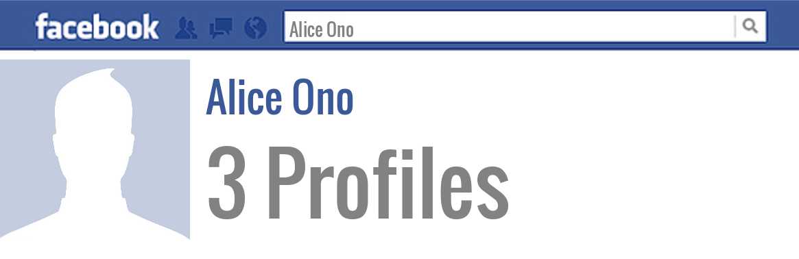 Alice Ono facebook profiles