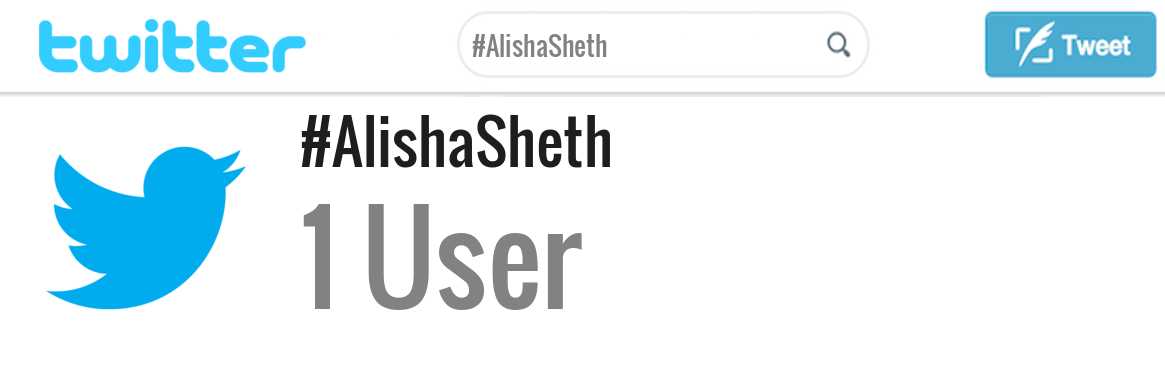 Alisha Sheth twitter account