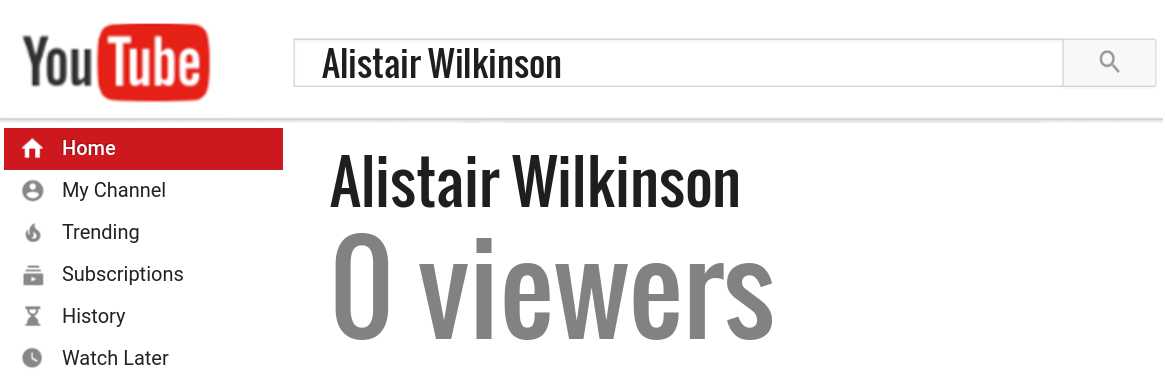 Alistair Wilkinson youtube subscribers