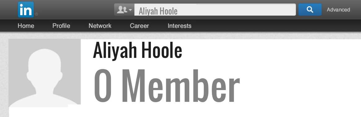 Aliyah Hoole linkedin profile