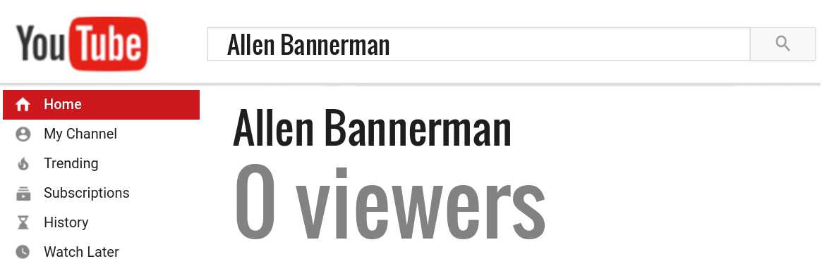 Allen Bannerman youtube subscribers