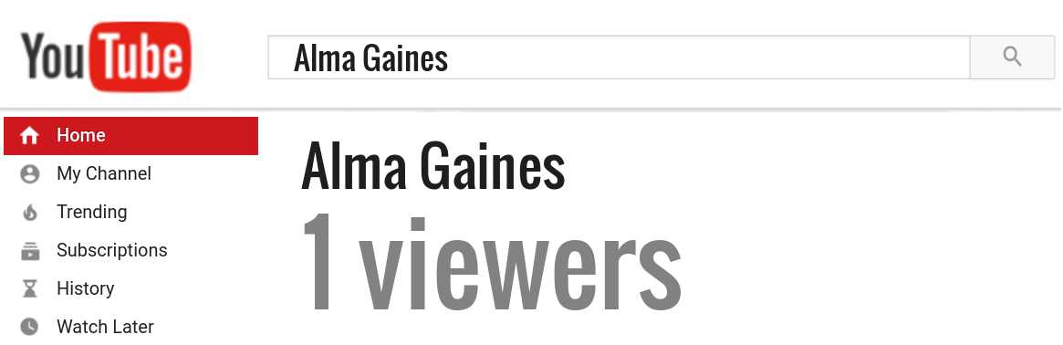 Alma Gaines youtube subscribers
