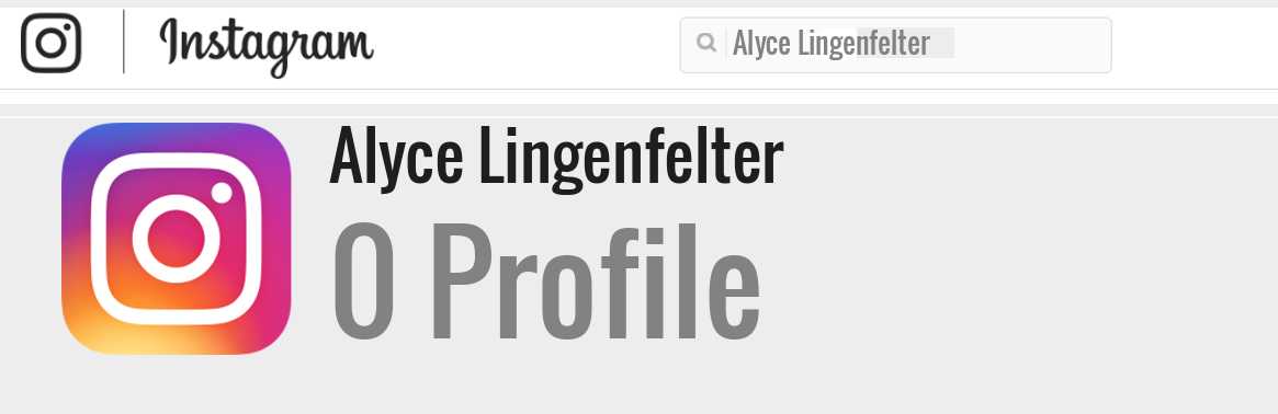 Alyce Lingenfelter instagram account