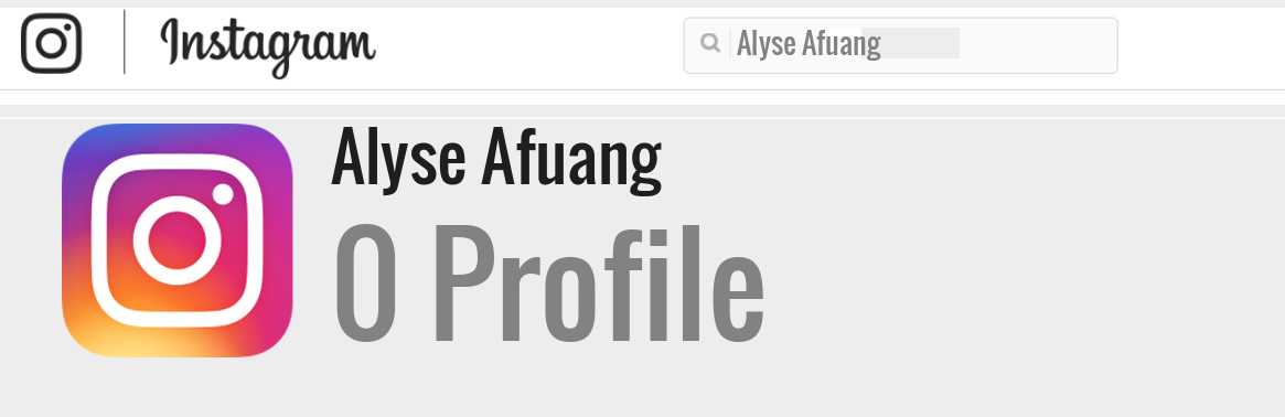 Alyse Afuang instagram account