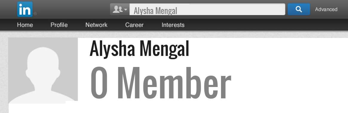 Alysha Mengal linkedin profile