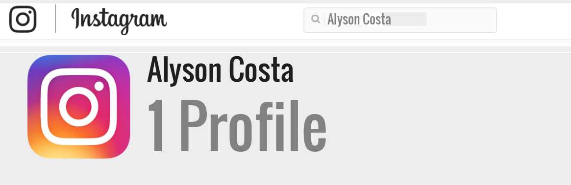 Alyson Costa instagram account