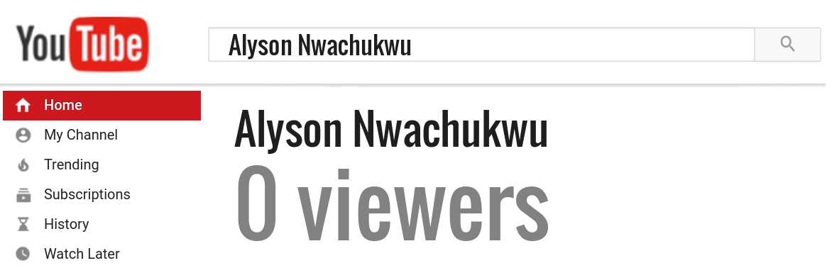 Alyson Nwachukwu youtube subscribers