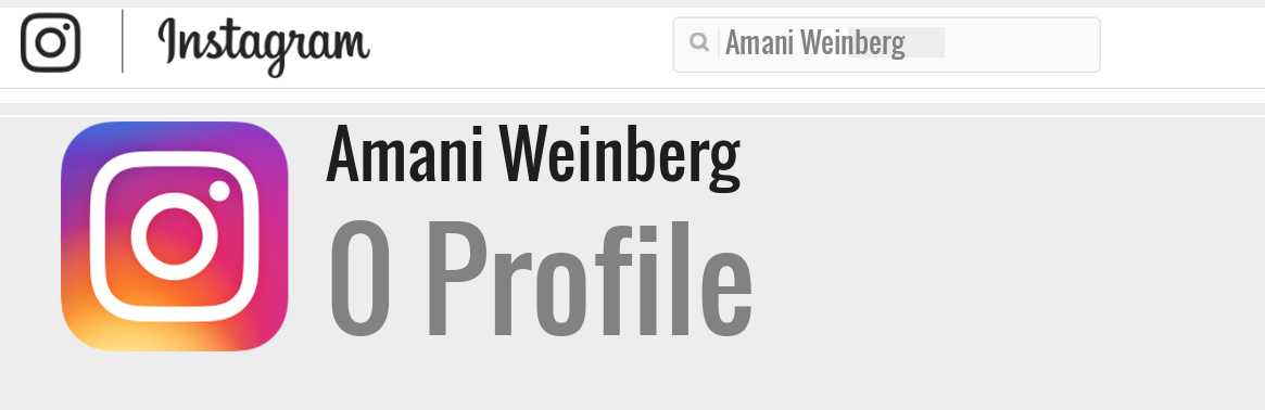 Amani Weinberg instagram account