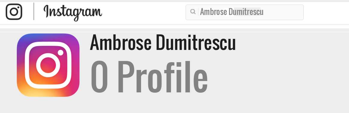 Ambrose Dumitrescu instagram account